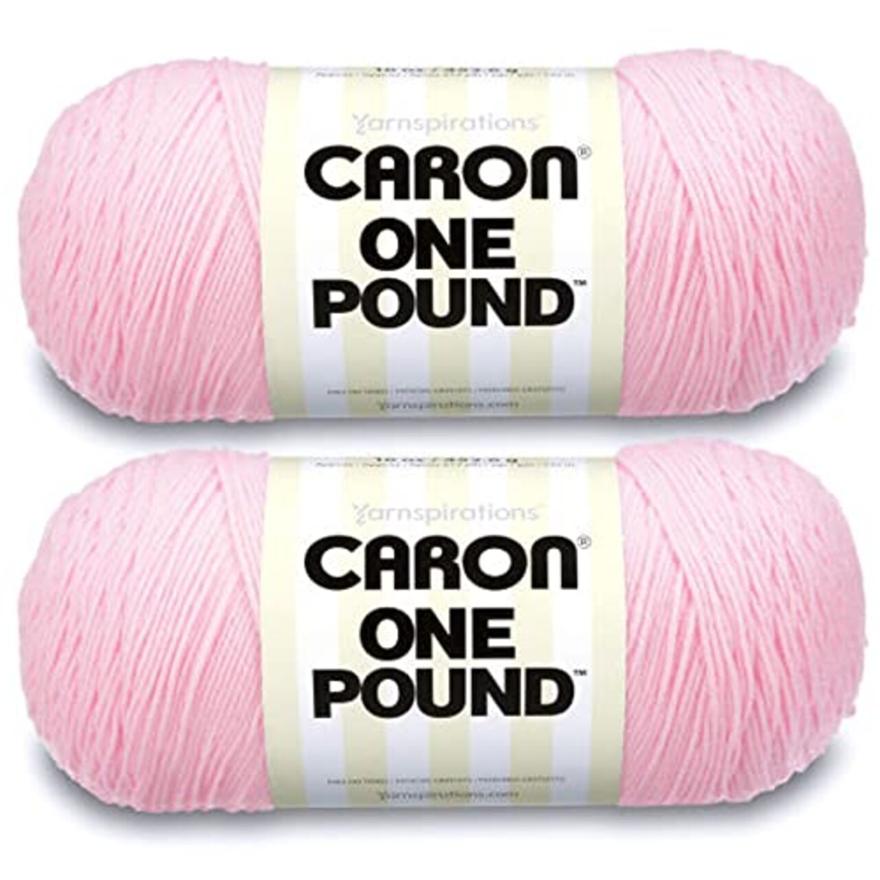 Caron One Pound Soft Pink Yarn - 2 Pack of 454g/16oz - Acrylic - 4 Medium (Worsted) - 812 Yards - Knitting/Crochet